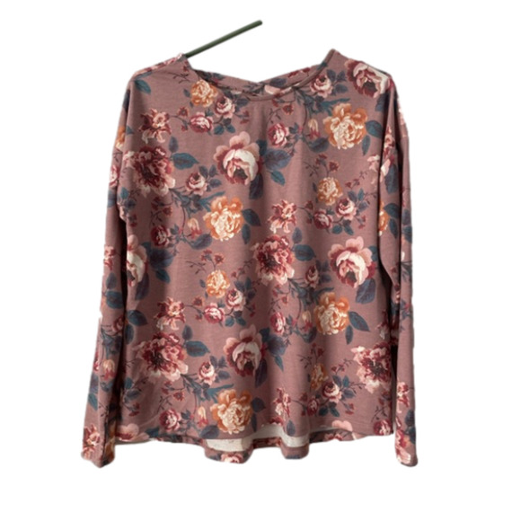 The Line of Style NWT Womens M Cottagecore Floral Criss Cross Back Boho Top Boho - Picture 1 of 10